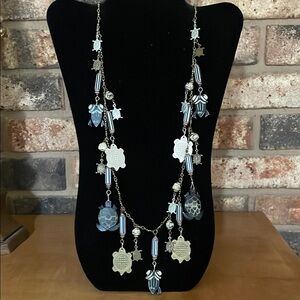 Moroccan Hand Carved Stone Beaded Frog and Turtle Vintage Necklace